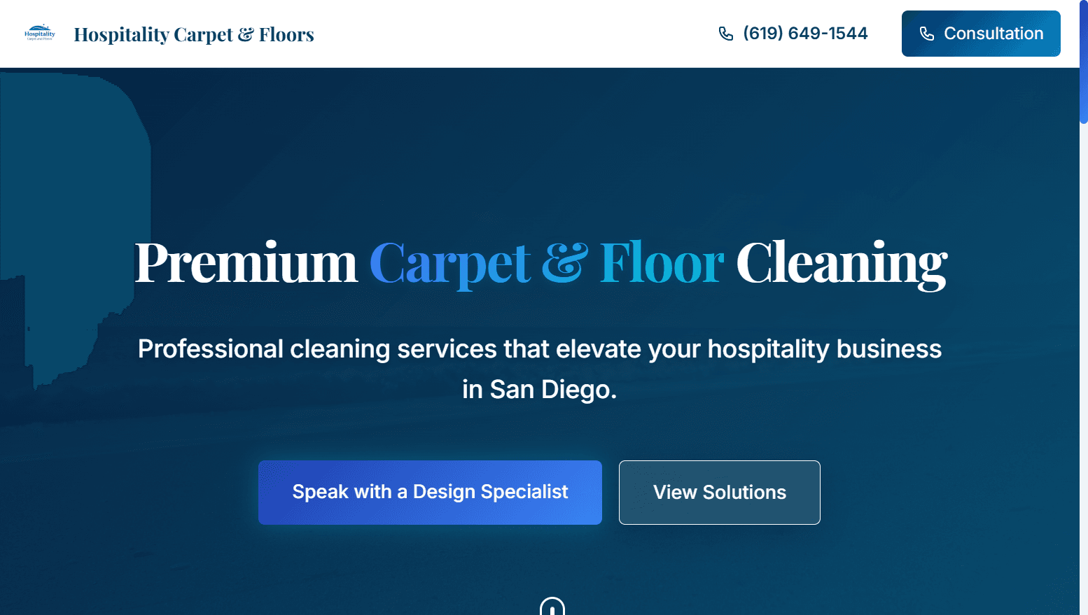 Hospitality Carpet & Floors website screenshot