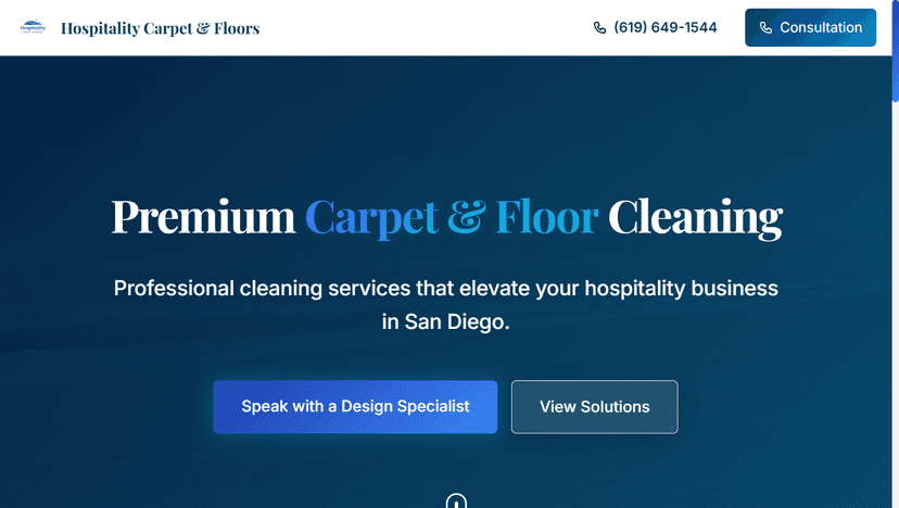 Hospitality Carpet & Floors website screenshot