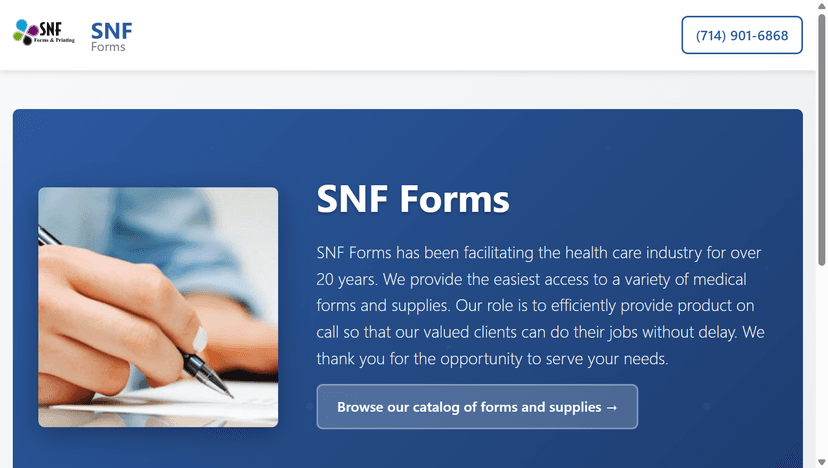 snfforms.com website screenshot